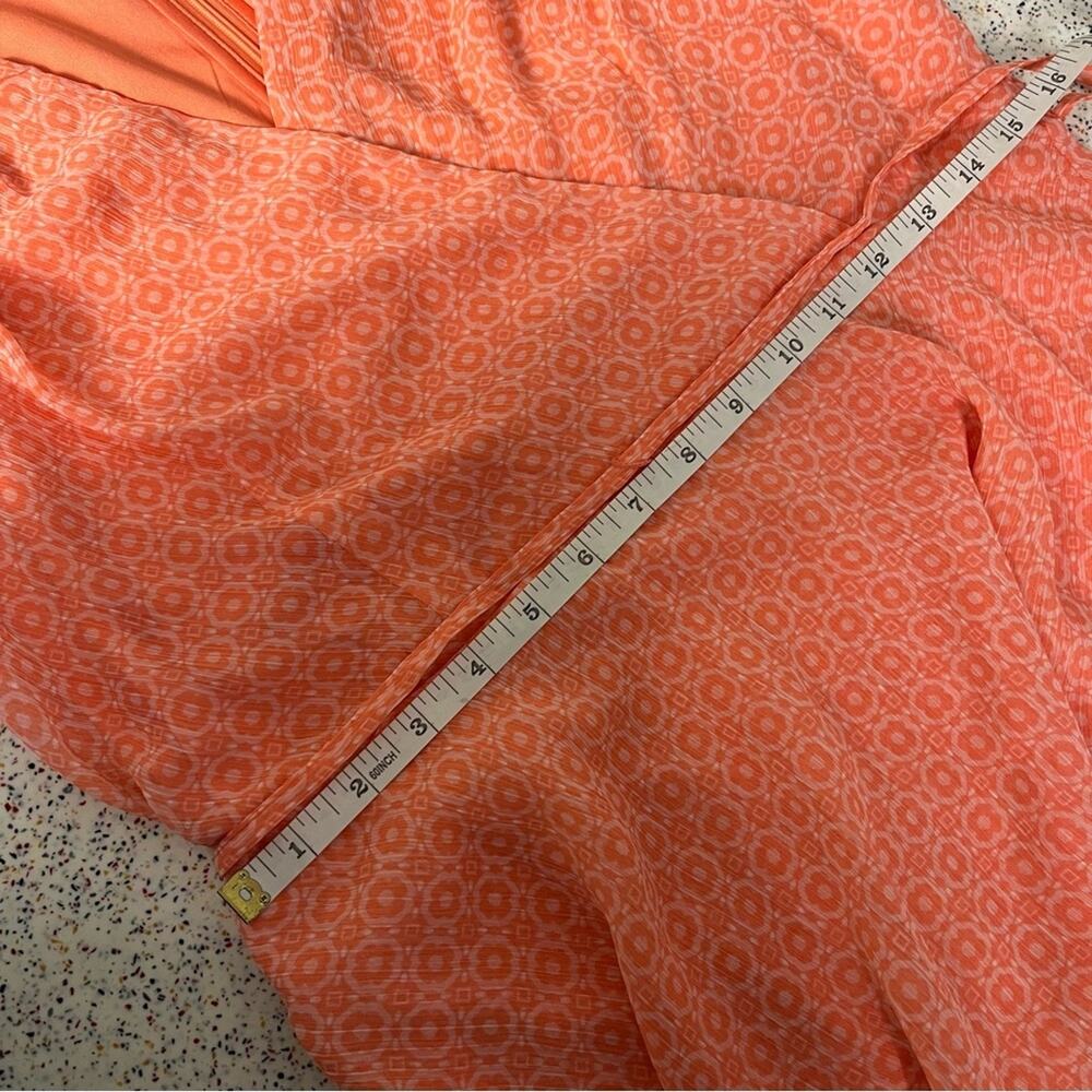 NWT Tommy Hilfiger Ruffle Sleeve Wrap Style Dress Coral Size 8 - Picture 12 of 14